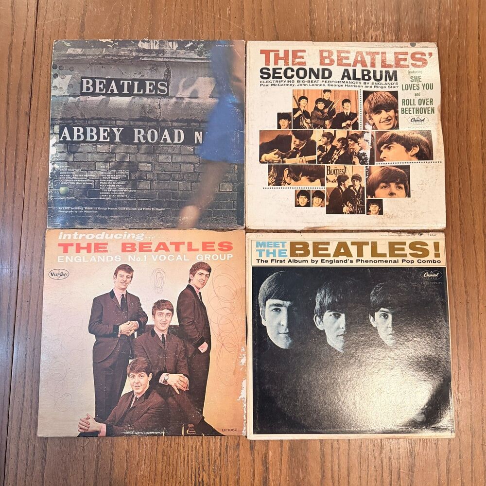 Beatles 4 LP Lot Vee Jay VJLP 1062 Meet Beatles Second Album Abbey Road Mono